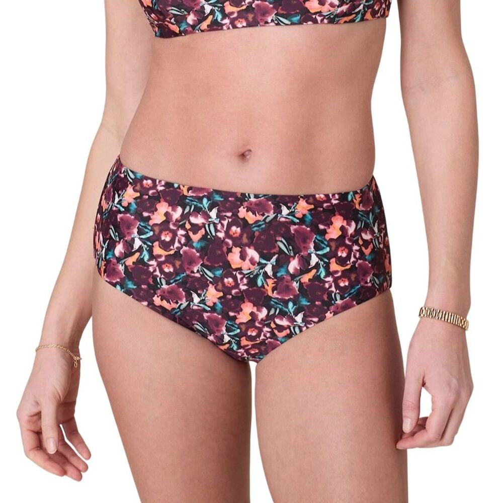 NWT Andie Swim x Land’s End XS High Waist Bikini Bottom Multicolor Floral 2365